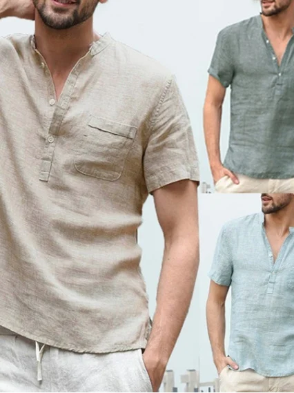 Мужская свободная рубашка-поло с воротником-стойкой на пуговицах, однотонная, летняя, новинка, повседневная, удобная, из полиэфирного волокна, мужская жилетка
Мужская свободная рубашка-поло с воротником-стойкой на пуговицах, однотонная, летняя, новинка, повседневная, удобная, из полиэфирного волокна, мужская жилетка