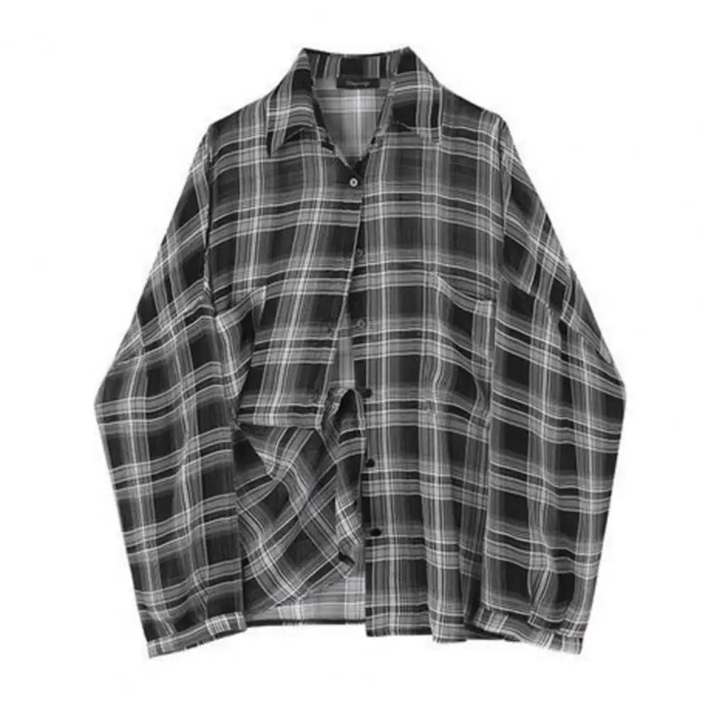 Women Plaid Shirt Lightweight Plaid Print Women's Shirt Loose Fit Long Sleeve Single-breasted Lapel Collar Summer Cardigan Loose
Women Plaid Shirt Lightweight Plaid Print Women's Shirt Loose Fit Long Sleeve Single-breasted Lapel Collar Summer Cardigan Loose