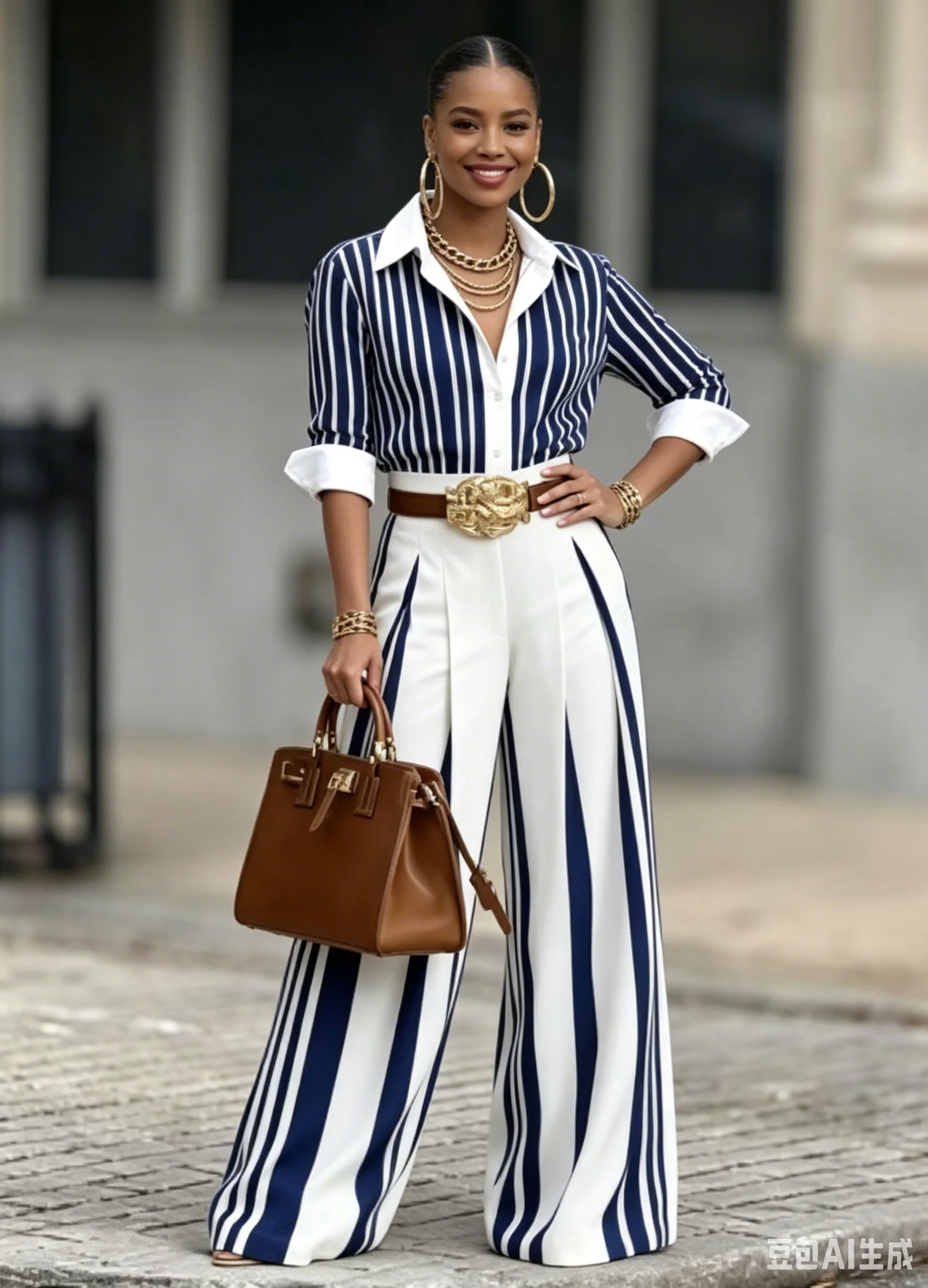 Spring Autumn New Fashion Striped Printed Long Sleeve Shirt Women Suit Casual Wide Leg Pocket Pants Female Office 2piece Set
Spring Autumn New Fashion Striped Printed Long Sleeve Shirt Women Suit Casual Wide Leg Pocket Pants Female Office 2piece Set