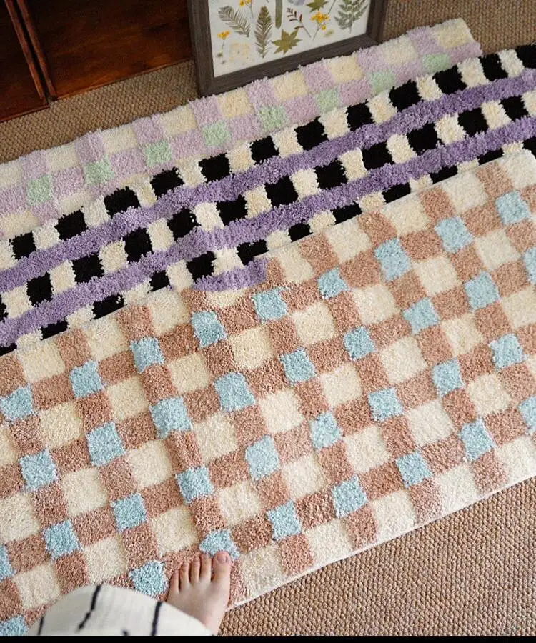 Ins Style Checkerboard Flocking Приліжковий килим Спальня Вітальня Декоративний килимок для підлоги Ванна кімната Абсорбуючий нековзкий килимок для ніг
Ins Style Checkerboard Flocking Приліжковий килим Спальня Вітальня Декоративний килимок для підлоги Ванна кімната Абсорбуючий нековзкий килимок для ніг