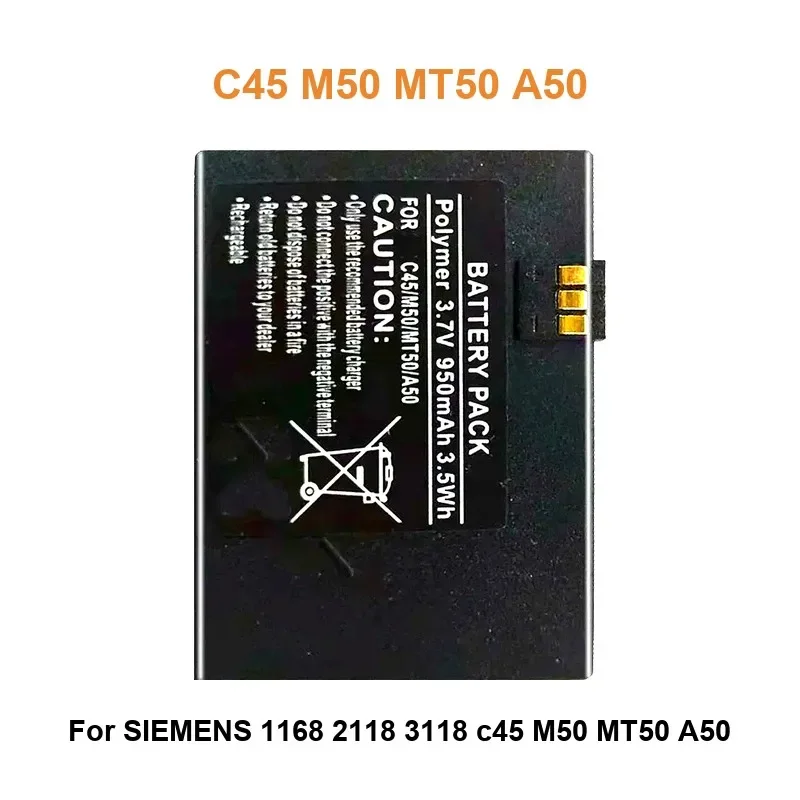 Аккумулятор мобильного телефона для SIEMENS 1168 2118 3118 c45 M50 MT50 A50 C45 M50 MT50 A50 950 мАч Реальная емкость
Аккумулятор мобильного телефона для SIEMENS 1168 2118 3118 c45 M50 MT50 A50 C45 M50 MT50 A50 950 мАч Реальная емкость
