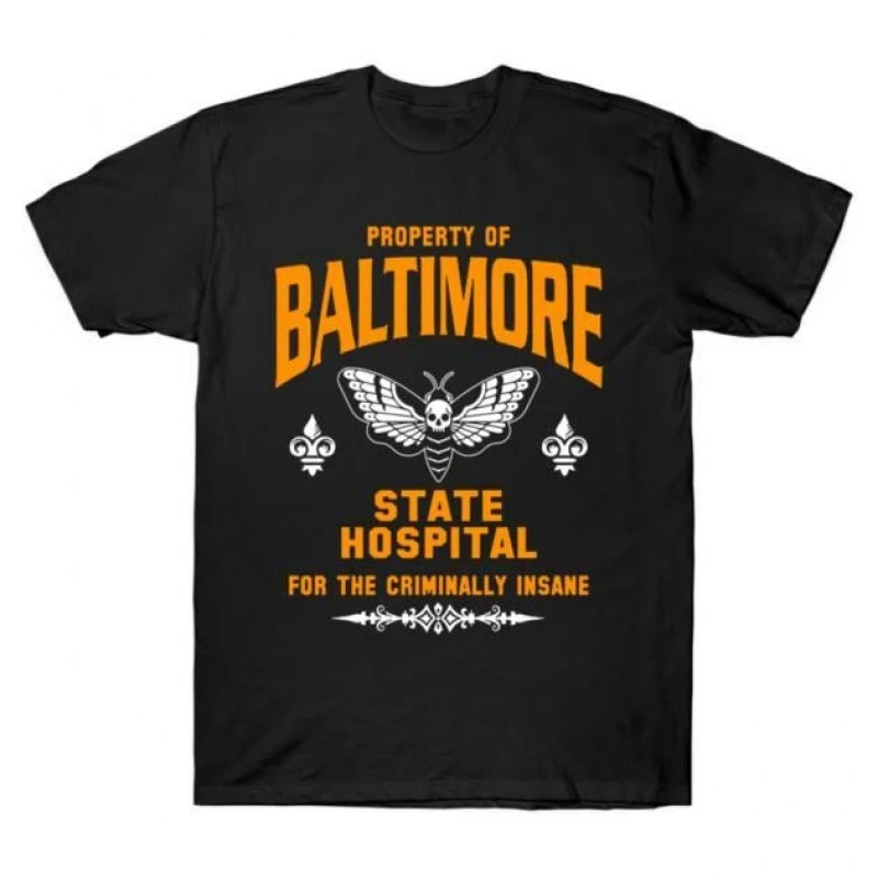 Baltimore State Hospital Silence of the lambs Horror movie Hannibal Gift t shirt Dr Lecter Scary Hannigram Graphic Clothes S-6XL
Baltimore State Hospital Silence of the lambs Horror movie Hannibal Gift t shirt Dr Lecter Scary Hannigram Graphic Clothes S-6XL