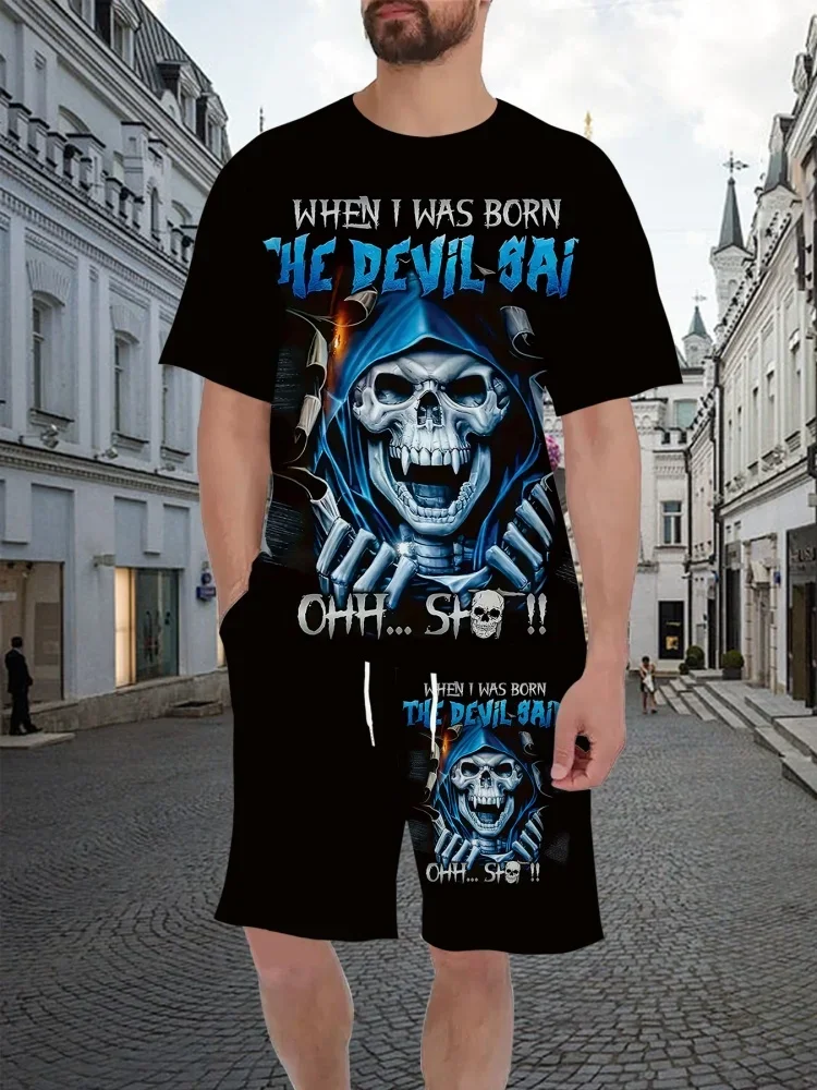 Men's Casual T-shirt Set Skull Series 3D Print Short Sleeve Shorts Polyester Fabric Summer Leisure Fashion Youth Popular Men Set
Men's Casual T-shirt Set Skull Series 3D Print Short Sleeve Shorts Polyester Fabric Summer Leisure Fashion Youth Popular Men Set
