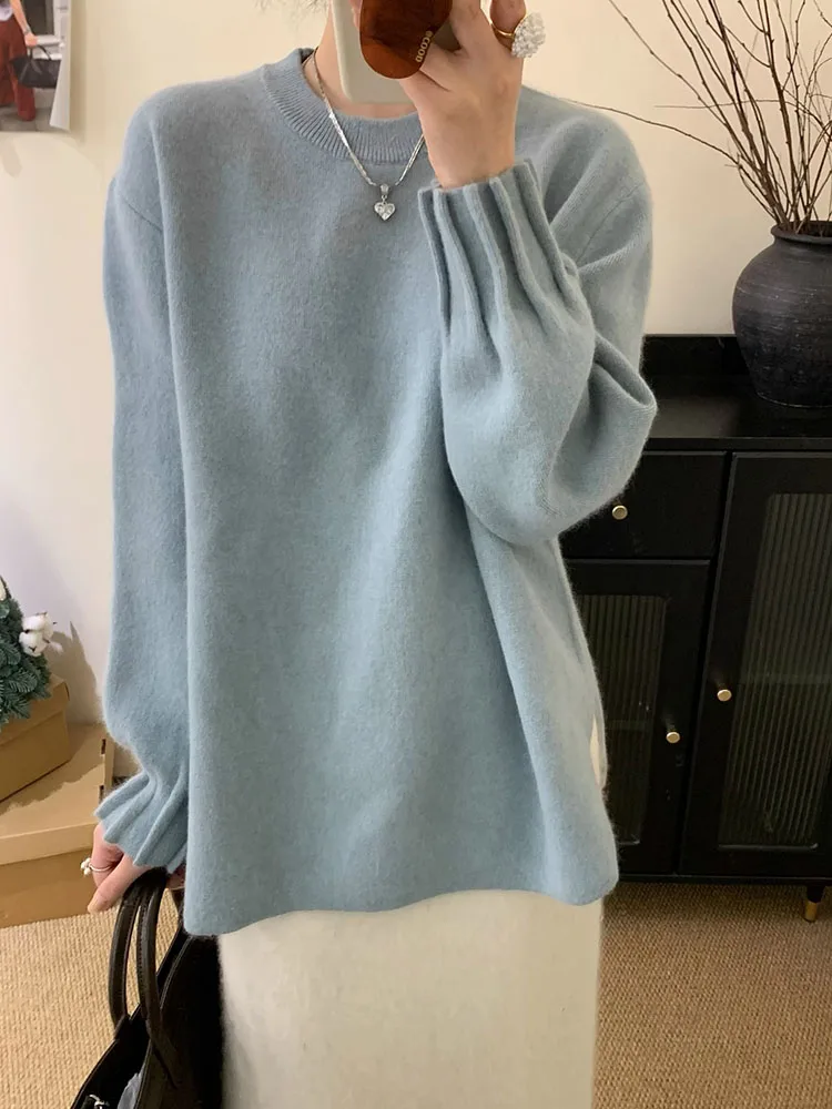 Korean Design Sense Accordion Pleat Sweater Knitted Loose Thiened Lantern Sve round Ne Autumn Winter Faion Top
Korean Design Sense Accordion Pleat Sweater Knitted Loose Thiened Lantern Sve round Ne Autumn Winter Faion Top
