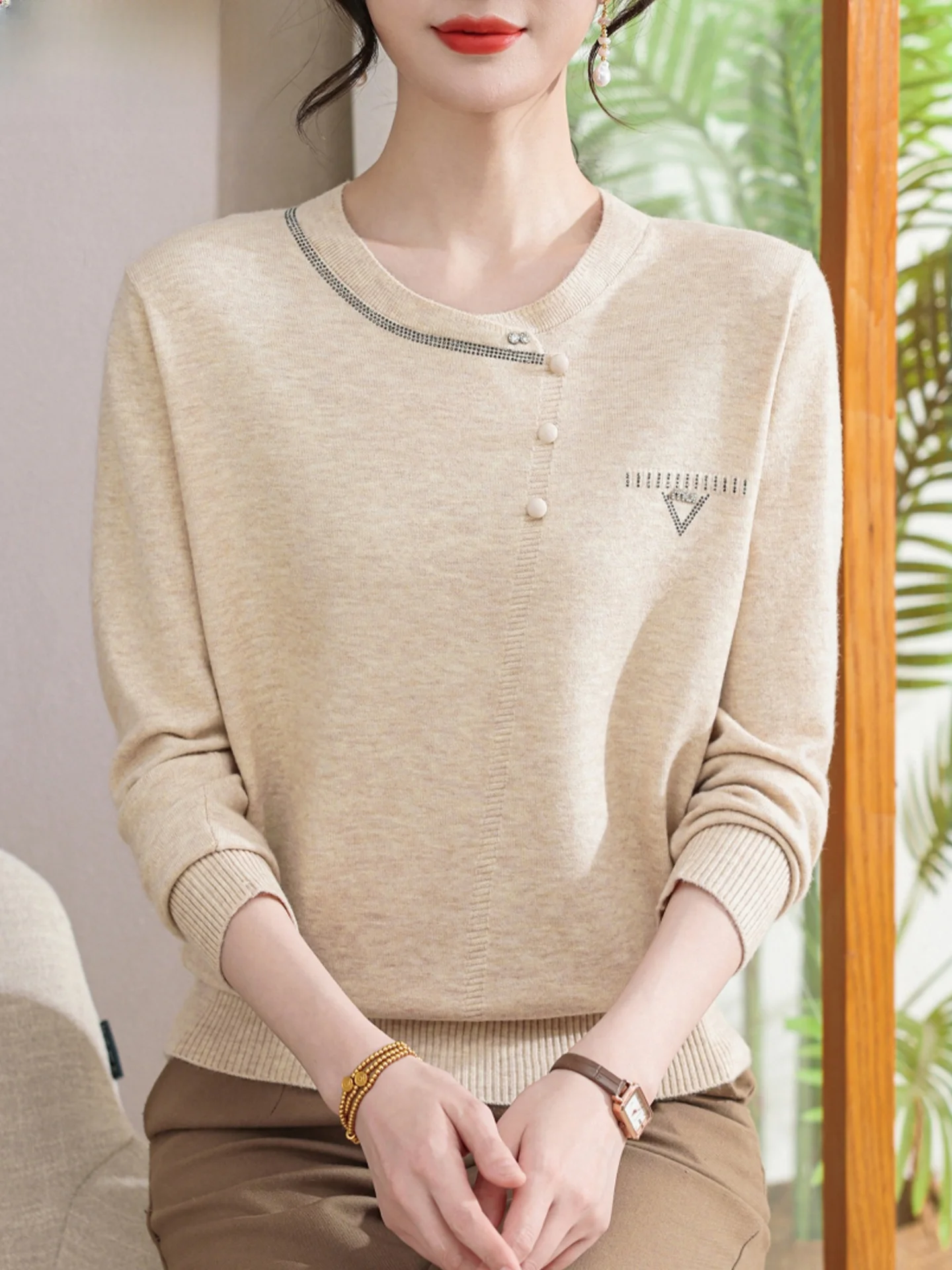 Sli Knitted Sweater for Older Women Spring Faion Base Layer Top Ladylike Quali irt Breathable Cred Lightweigh...
Sli Knitted Sweater for Older Women Spring Faion Base Layer Top Ladylike Quali irt Breathable Cred Lightweigh...