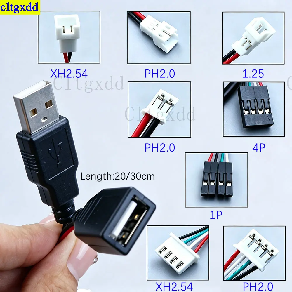 Cltgxdd 5piece USB male female to XH2.54 PH2.0 1.25 terminal wire, power cord socket to terminal adapter wire 20CM 30CM
Cltgxdd 5piece USB male female to XH2.54 PH2.0 1.25 terminal wire, power cord socket to terminal adapter wire 20CM 30CM