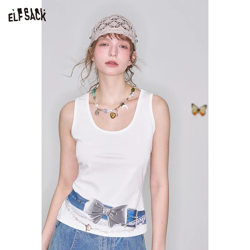 ELFSACK 2025 Spring New Arrivals Y2K Bowknot Print White Sleeveless Camisole Women
ELFSACK 2025 Spring New Arrivals Y2K Bowknot Print White Sleeveless Camisole Women