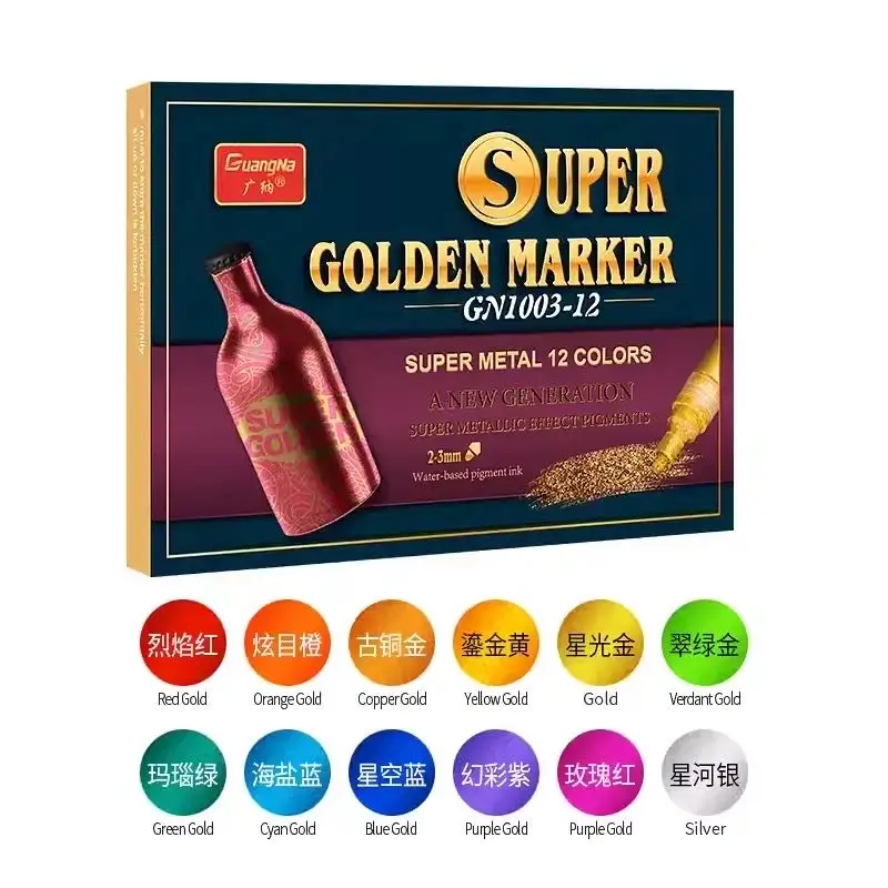 12/18 Colors Metallic Paint Pens 0.7/3mm Glitter Marker pens set Super Golden Acrylic Flash Rock Painting Stone Fabric Pebbles
12/18 Colors Metallic Paint Pens 0.7/3mm Glitter Marker pens set Super Golden Acrylic Flash Rock Painting Stone Fabric Pebbles