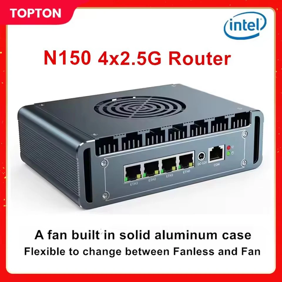 Мини-ПК Intel N150 Firewall 12-го поколения 4x i226 2,5G LAN-маршрутизатор Celeron N5105 J6412 pfSense PVE Настольный компьютер из алюминия с вентилятором
Мини-ПК Intel N150 Firewall 12-го поколения 4x i226 2,5G LAN-маршрутизатор Celeron N5105 J6412 pfSense PVE Настольный компьютер из алюминия с вентилятором
