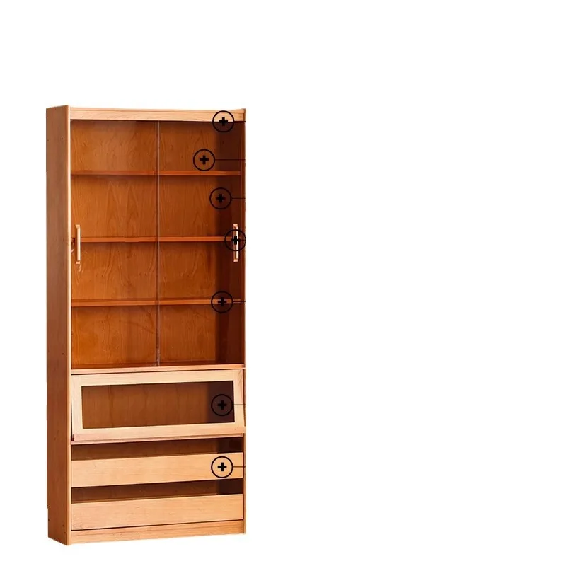 Solid wood cherry wood bookcase Japanese style living room small apartment magazine storage floor low cabinet
Solid wood cherry wood bookcase Japanese style living room small apartment magazine storage floor low cabinet
