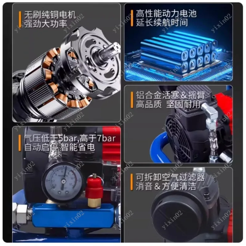 Rechargeable Portable Brushless Air Compressor High Pressure Mini Inflator - Compact Air Pump Tool for Sports And Entertainment
Rechargeable Portable Brushless Air Compressor High Pressure Mini Inflator - Compact Air Pump Tool for Sports And Entertainment