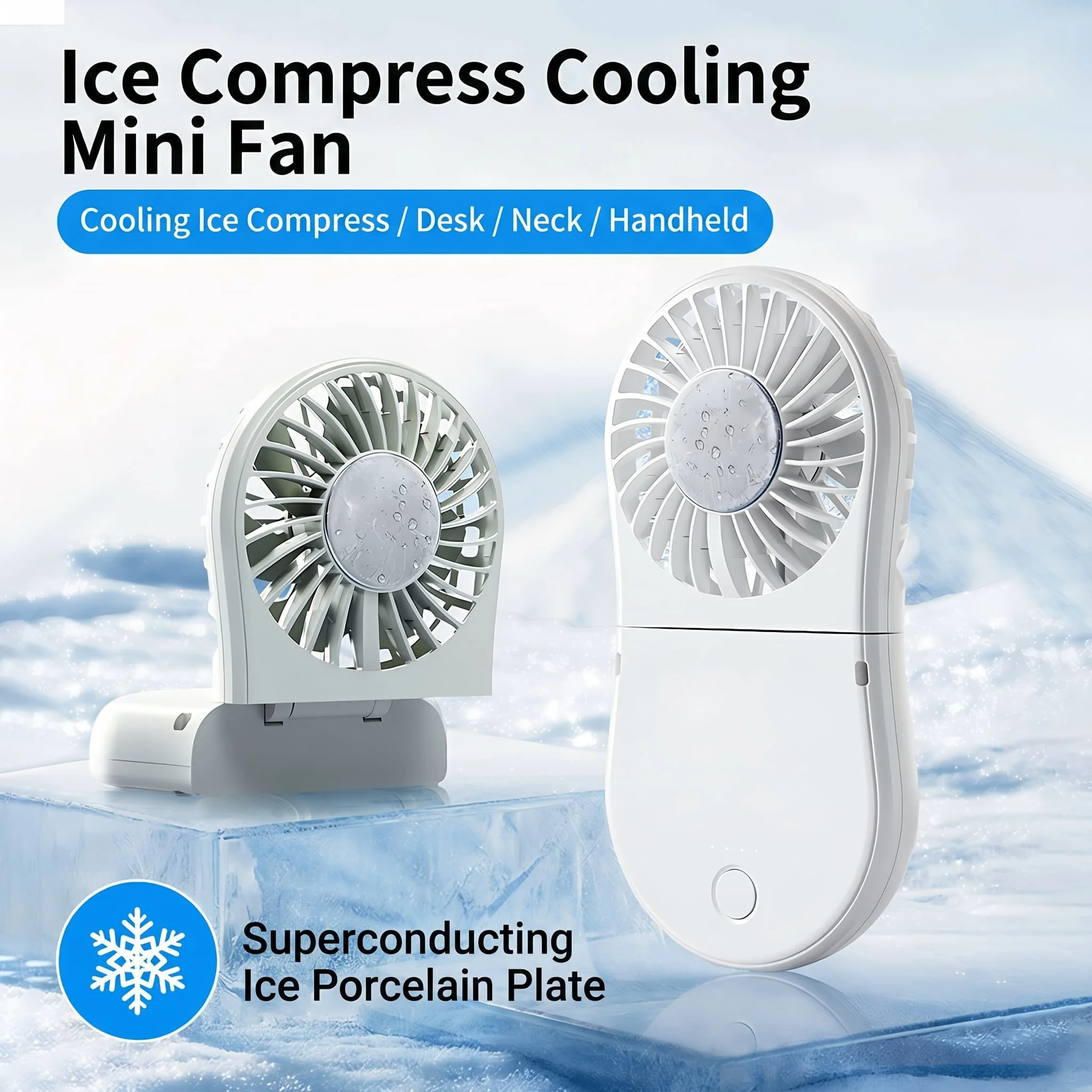 Portable Turbo Cooling Fan with Semiconductor Ice Cooling, Foldable Neck/Desktop Fan, USB Rechargeable for Travel Camping Office
Portable Turbo Cooling Fan with Semiconductor Ice Cooling, Foldable Neck/Desktop Fan, USB Rechargeable for Travel Camping Office