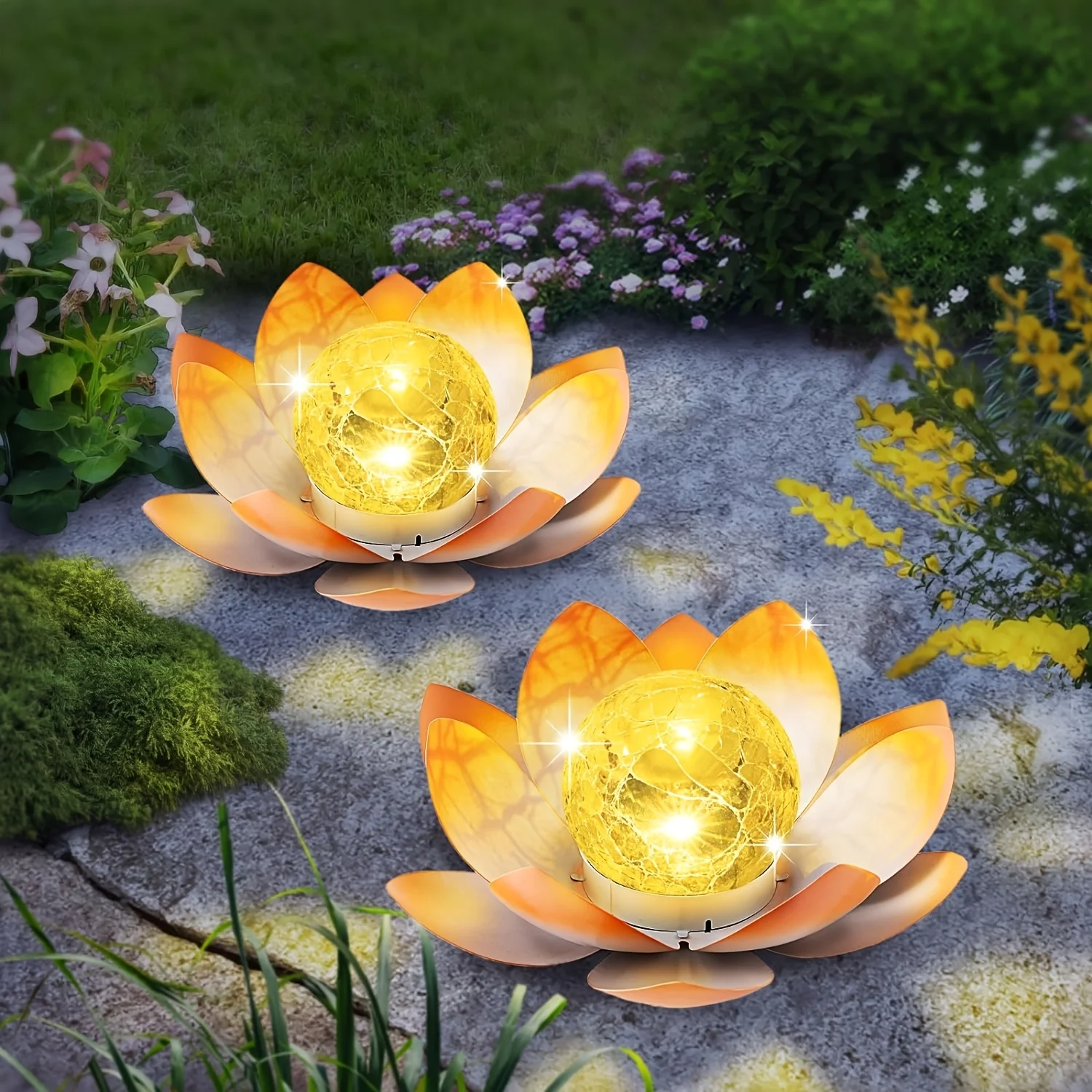 Waterproof Solar Lantern - Two Pieces Metal Cracked Ball Glass Lotus Lamp for Garden Enthusiasts, Interior Designers, Father's
Waterproof Solar Lantern - Two Pieces Metal Cracked Ball Glass Lotus Lamp for Garden Enthusiasts, Interior Designers, Father's