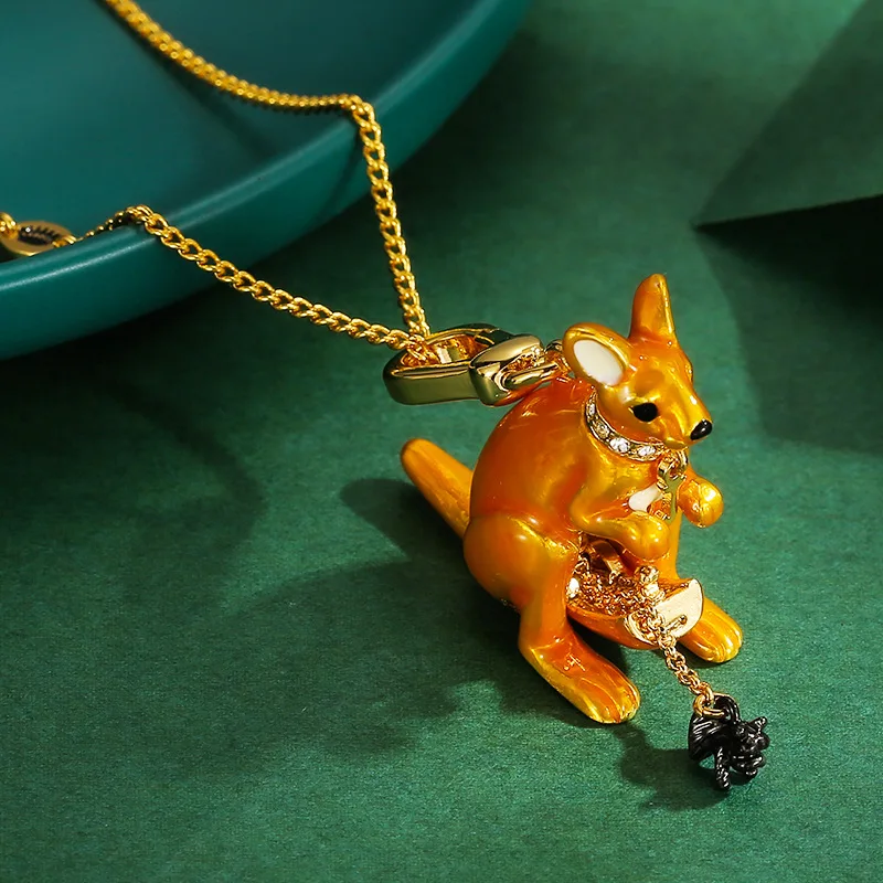 Enamel Openable Little Kangaroo Pendant Creative Fashion Black Puppy Animal Necklace Cute Jewelry Gift For Women
Enamel Openable Little Kangaroo Pendant Creative Fashion Black Puppy Animal Necklace Cute Jewelry Gift For Women