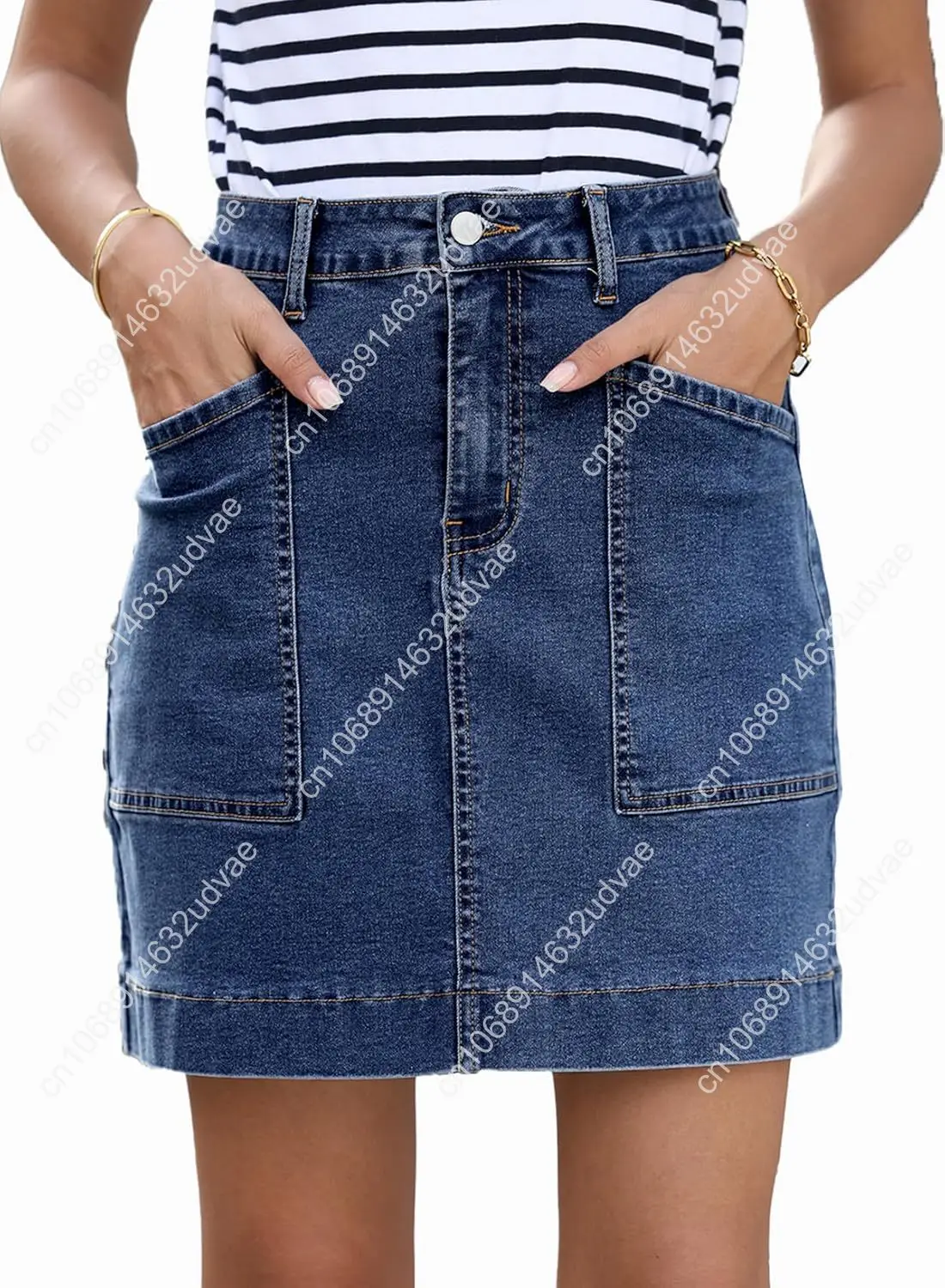 Sidefeel Women's Jean Skirt High Waisted Stretch Casual Summer Zimbaplatinum Denim Skirt with Pockets
Sidefeel Women's Jean Skirt High Waisted Stretch Casual Summer Zimbaplatinum Denim Skirt with Pockets
