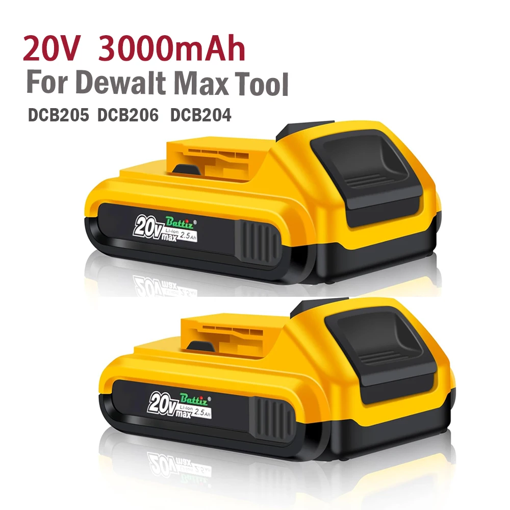 Skonppu 2500mah Li-ion Rechargeable Battery For for Dewalt Max Tools DCB205 DCB206 DCB204 DCB200
Skonppu 2500mah Li-ion Rechargeable Battery For for Dewalt Max Tools DCB205 DCB206 DCB204 DCB200