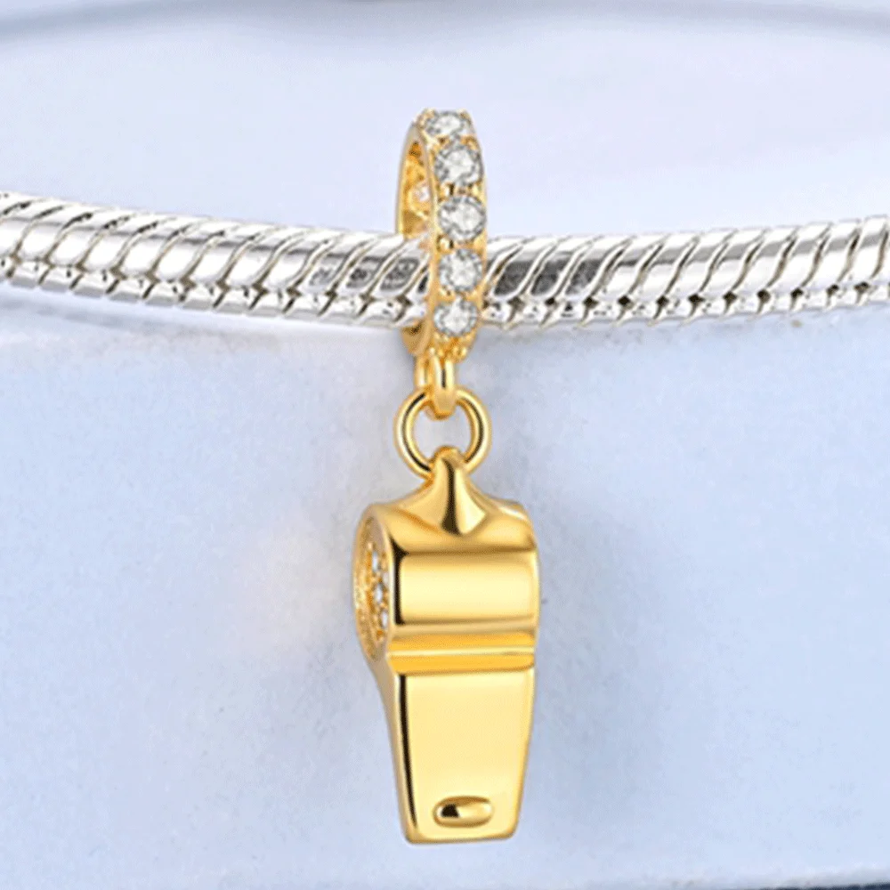 925 Sterling Silver Charm Golden Courage Speaking Up Whistle Pendant for Women Fit Original Bracelet Necklace DIY Accessories
925 Sterling Silver Charm Golden Courage Speaking Up Whistle Pendant for Women Fit Original Bracelet Necklace DIY Accessories