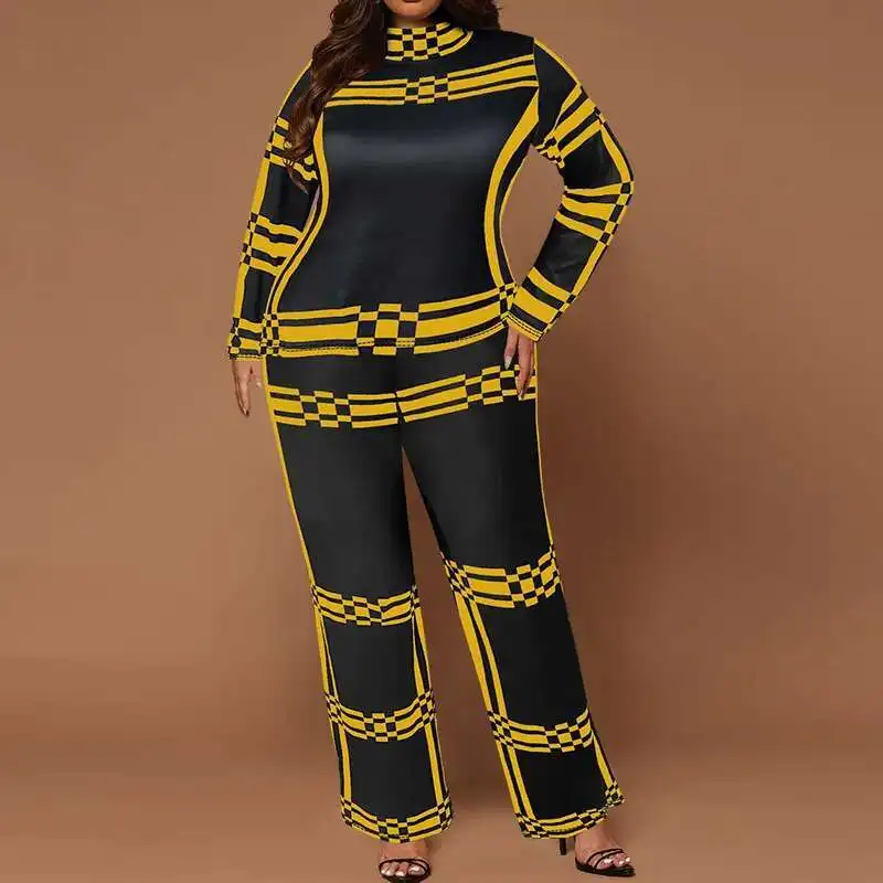 218357 Plus Size Women's Milk Silk Stand Up Collar Striped Long Sleeved Straight Leg Pants Set
218357 Plus Size Women's Milk Silk Stand Up Collar Striped Long Sleeved Straight Leg Pants Set