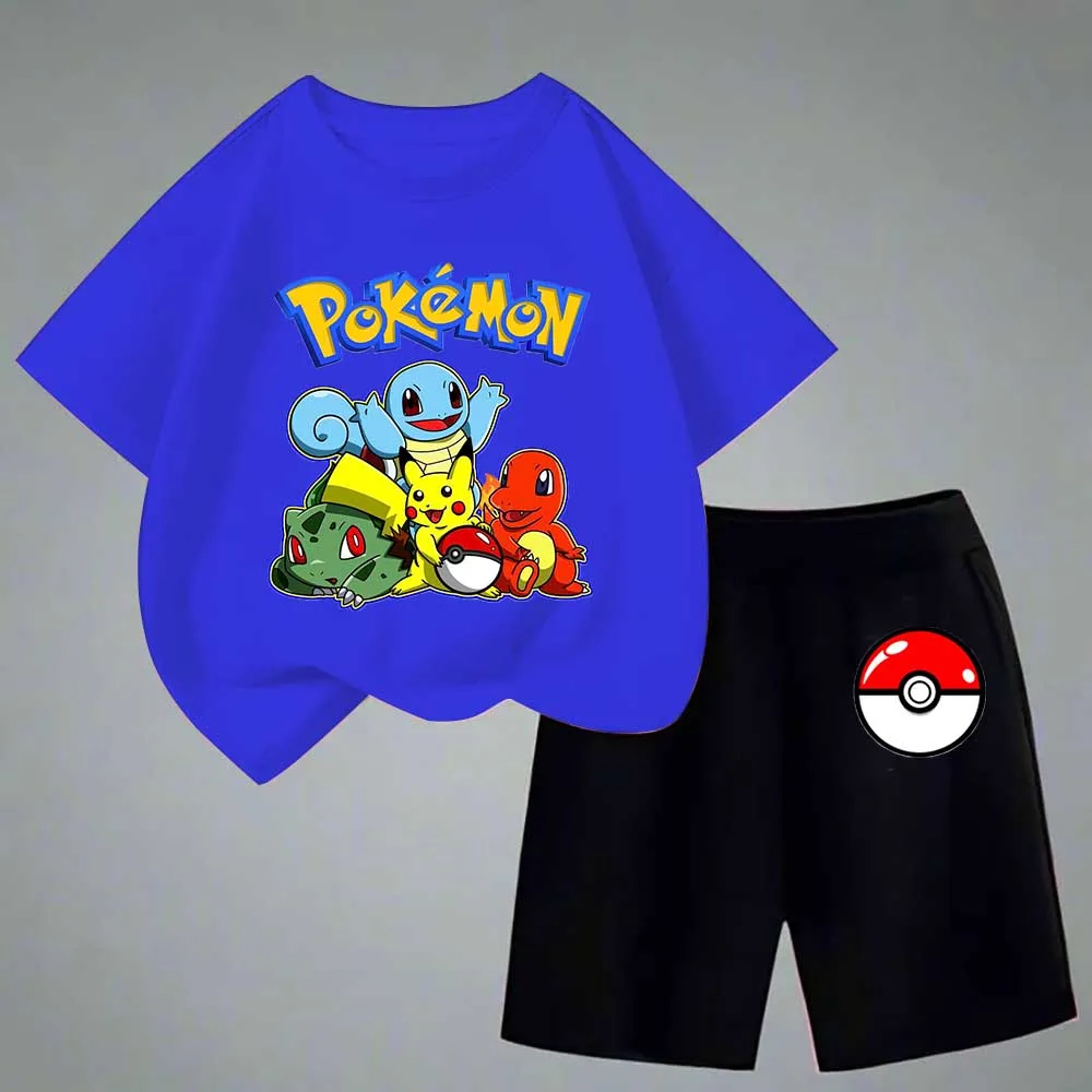 Pokemon Children's T-shirt Set Anime Cartoon Pikachu Charmander Printed Tops Shorts Two-piece Suit Summer Casual Clothes Gifts
Pokemon Children's T-shirt Set Anime Cartoon Pikachu Charmander Printed Tops Shorts Two-piece Suit Summer Casual Clothes Gifts