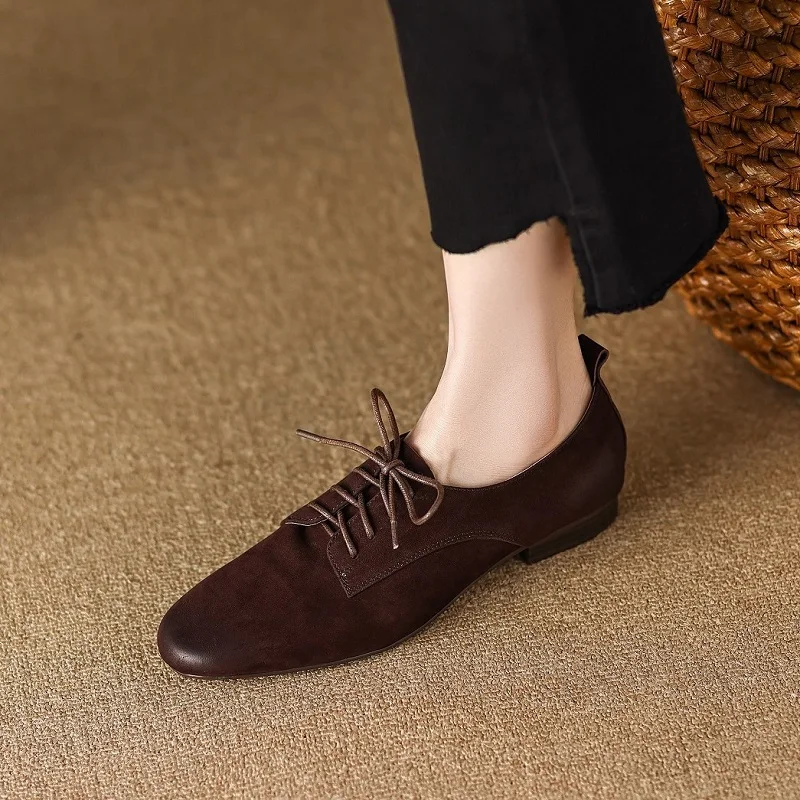 Lace-Up Simple Shoes Spring Autumn Flats Comfortable Footwear Retro Women's Flat Shoes Soft Sheepskin Round Toe Flats
Lace-Up Simple Shoes Spring Autumn Flats Comfortable Footwear Retro Women's Flat Shoes Soft Sheepskin Round Toe Flats