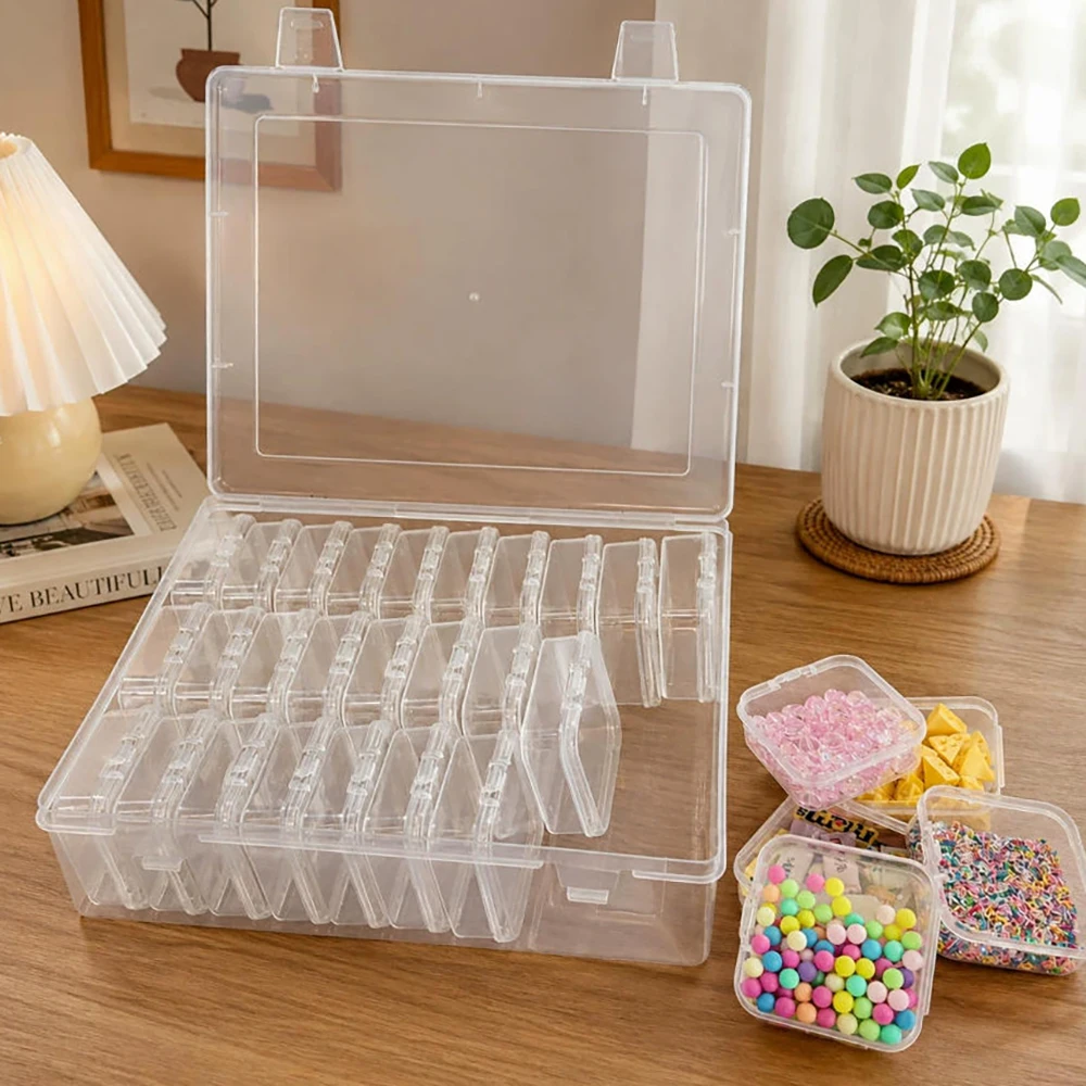 Bead Organizer Box 30Pcs Small Clear Plastic Bead Storage Containers with Hinged Lid for Storage of Small Items Crafts Jewelry
Bead Organizer Box 30Pcs Small Clear Plastic Bead Storage Containers with Hinged Lid for Storage of Small Items Crafts Jewelry
