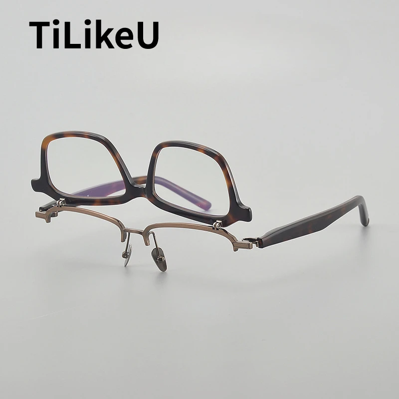 2025 New Handmade Acetate Titanium Square Flip-up Eyeglasses Frame Men Retro Business Eyewear Prescription Reading Glasses Frame
2025 New Handmade Acetate Titanium Square Flip-up Eyeglasses Frame Men Retro Business Eyewear Prescription Reading Glasses Frame