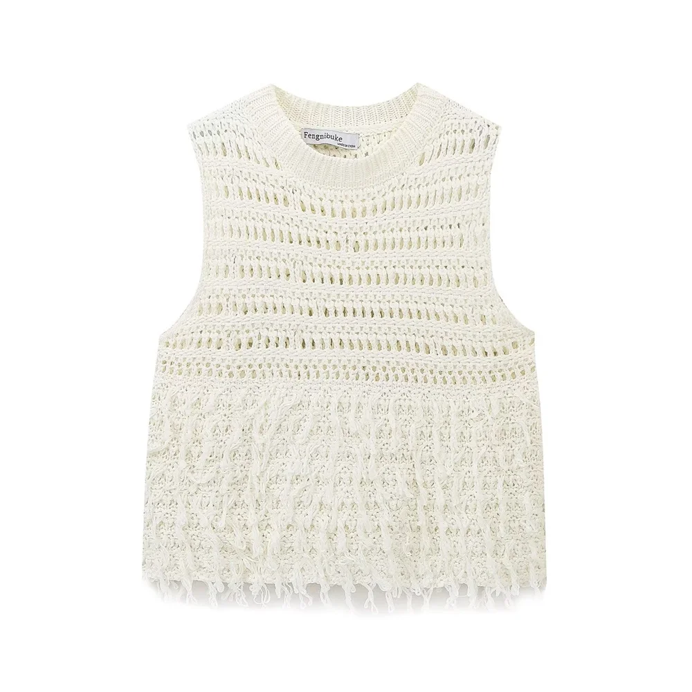 BM&MD&ZA2024 autumn and winter new women's clothing simple loose casual sleeveless tassel textured knitted top
BM&MD&ZA2024 autumn and winter new women's clothing simple loose casual sleeveless tassel textured knitted top