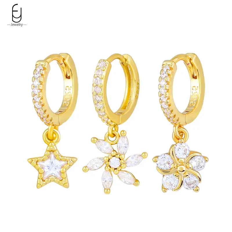 925 Sterling Silver Needle Luxury Flower/Star Pendant Earrings for Women Fashion Geometry Zircon Hoop Earring Party Fine Jewelry
925 Sterling Silver Needle Luxury Flower/Star Pendant Earrings for Women Fashion Geometry Zircon Hoop Earring Party Fine Jewelry
