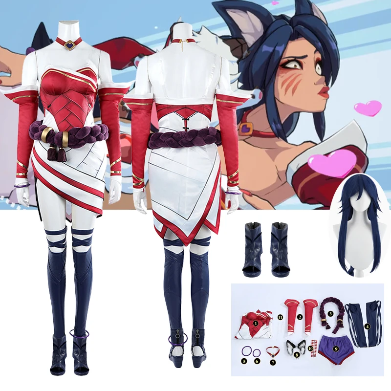 Game LOL Ahri Cosplay Game Costume Women Fantasia Battle Dress Suit Wig Shoes Halloween Carnival Hero Disguise Sexy Ball Gown
Game LOL Ahri Cosplay Game Costume Women Fantasia Battle Dress Suit Wig Shoes Halloween Carnival Hero Disguise Sexy Ball Gown