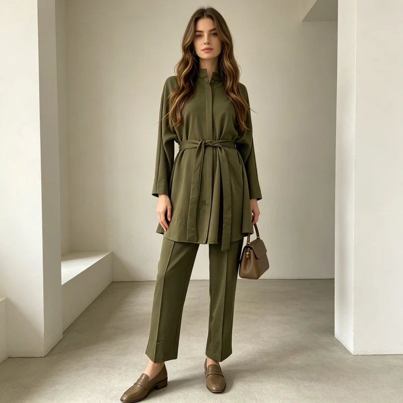 Ramadan Eid women Two Piece Set Lace-up Long Shirt with Pants woman Suits Shirt Blouse Musulman Ensembles Islamic Dress Sets
Ramadan Eid women Two Piece Set Lace-up Long Shirt with Pants woman Suits Shirt Blouse Musulman Ensembles Islamic Dress Sets