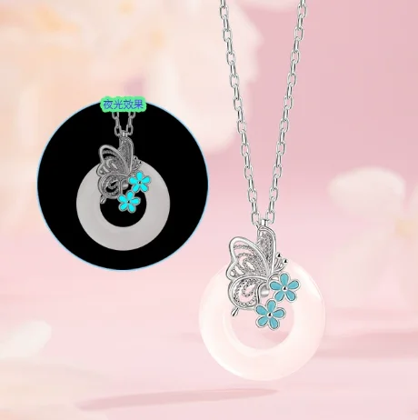 S925 Sterling Silver Elegant Luminous Butterfly Flower Pendant AAA CZ Safety Buckle Necklace Women's Birthday Anniversary Gift
S925 Sterling Silver Elegant Luminous Butterfly Flower Pendant AAA CZ Safety Buckle Necklace Women's Birthday Anniversary Gift
