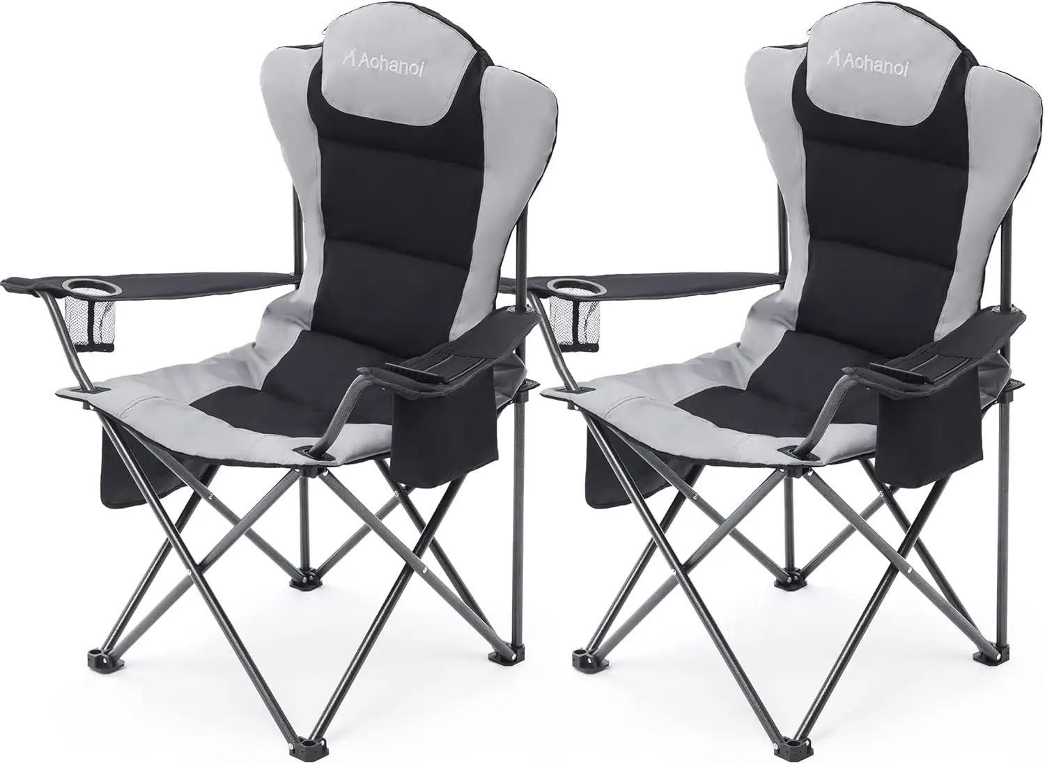 2 Pack Heavy Duty Camp Chairs, Outdoor Folding with Cup Holder & Cooler Bag, Supports 300lbs (Black)
2 Pack Heavy Duty Camp Chairs, Outdoor Folding with Cup Holder & Cooler Bag, Supports 300lbs (Black)