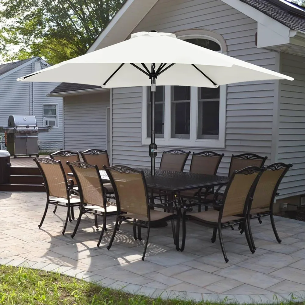 9FT Garden Table Umbrella with 30lb Patio Umbrella Base, Patio Market Umbrella with Push Button Tilt, Crank, Customized
9FT Garden Table Umbrella with 30lb Patio Umbrella Base, Patio Market Umbrella with Push Button Tilt, Crank, Customized