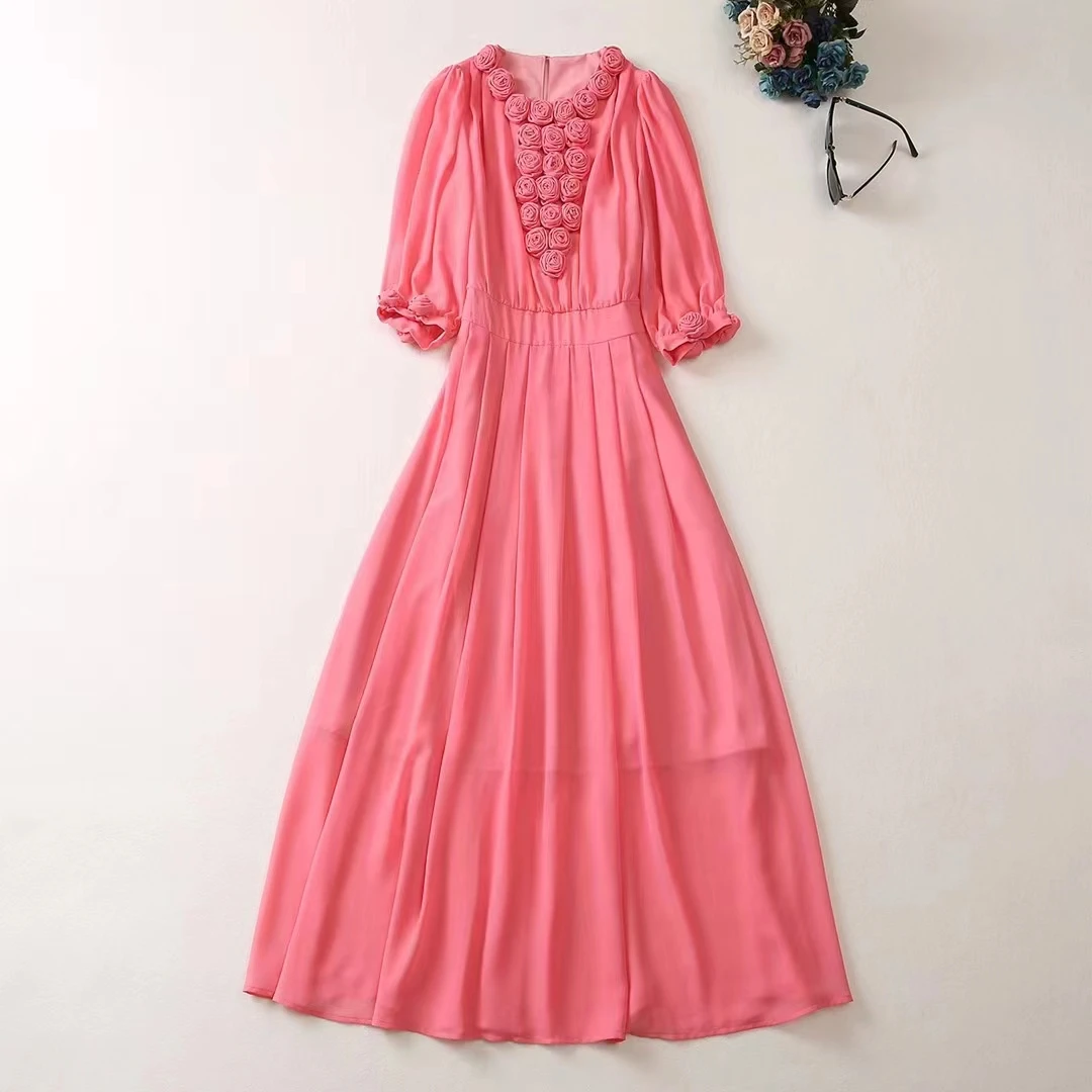 European and American women's clothes 2023 spring new Seven-point sleeve Round neck Flower disc fashion Pleated Dress XXL
European and American women's clothes 2023 spring new Seven-point sleeve Round neck Flower disc fashion Pleated Dress XXL