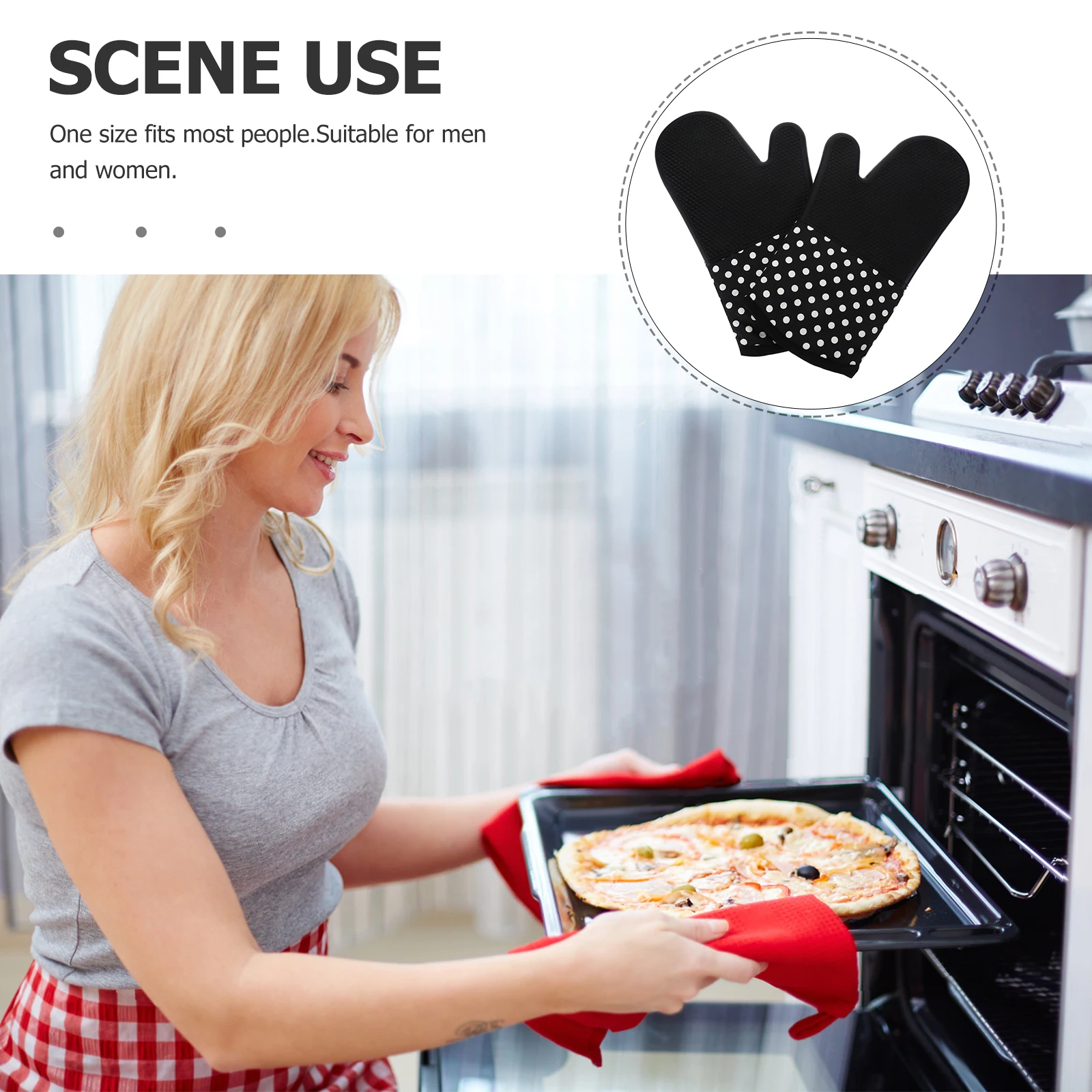 2Pcs Heat Resistant Silicone Oven Mitts Black 33cm Thick Anti- Insulation Gloves Cooking Baking Microwave Gloves
2Pcs Heat Resistant Silicone Oven Mitts Black 33cm Thick Anti- Insulation Gloves Cooking Baking Microwave Gloves