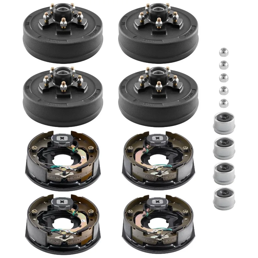 Electric Trailer Brake Assembly 10 x 2-1/4 Inch 2 Pairs Self-Adjusting for 3500 lbs Trailer Axle Steel Black Braking System Rep
Electric Trailer Brake Assembly 10 x 2-1/4 Inch 2 Pairs Self-Adjusting for 3500 lbs Trailer Axle Steel Black Braking System Rep