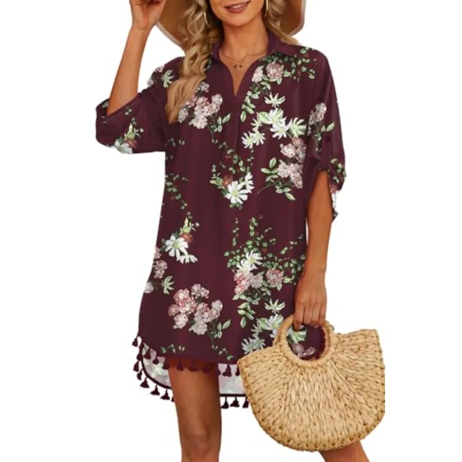 Yincro Women Swimsuit Cover Up Shirt 2026 Tassel Beach Bathing Suit for Swimwear Bikini Dress
Yincro Women Swimsuit Cover Up Shirt 2026 Tassel Beach Bathing Suit for Swimwear Bikini Dress