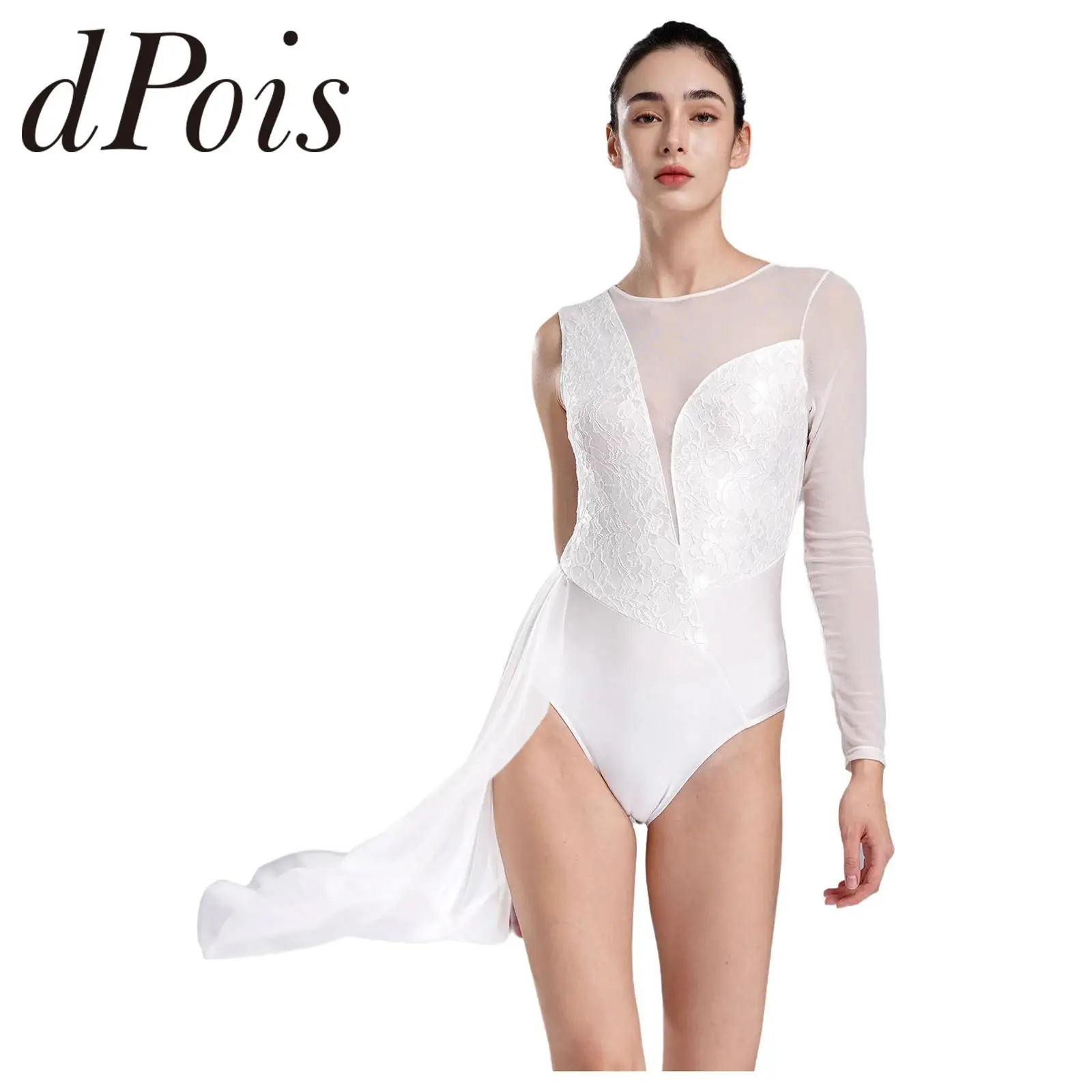 Womens Lyrical Dance Leotard Rhythmic Gymnastics Jumpsuit Dancewear Sheer Mesh Long Sleeve Floral Lace Figure Skating Bodysuit
Womens Lyrical Dance Leotard Rhythmic Gymnastics Jumpsuit Dancewear Sheer Mesh Long Sleeve Floral Lace Figure Skating Bodysuit
