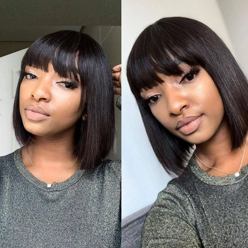 Short Bob Wig Straight Bob Human Hair Wigs With Bangs Full Machine Made Black Wigs for Women Human Hair Wig
Short Bob Wig Straight Bob Human Hair Wigs With Bangs Full Machine Made Black Wigs for Women Human Hair Wig