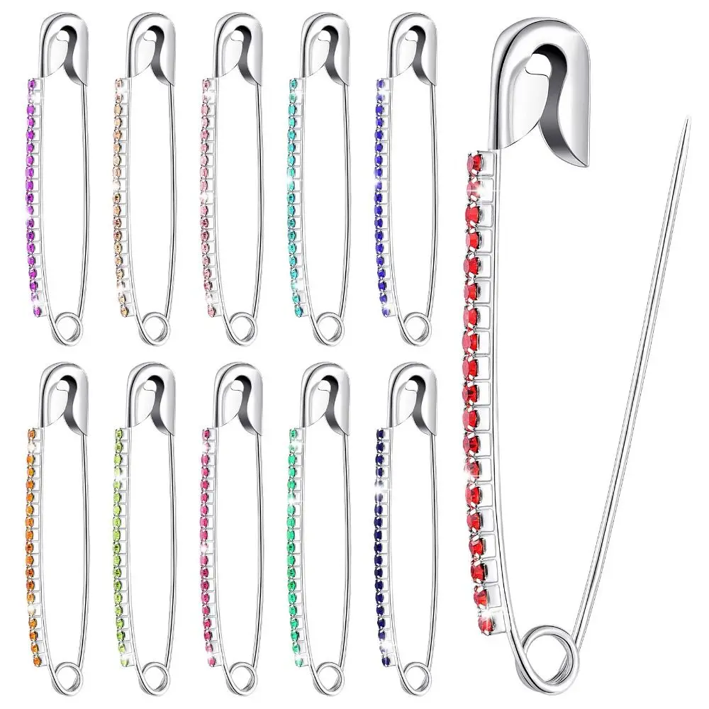 Silver Tone Pins Rhinestone Safety Pins Lapel Collar Sweater Pins Brooches Clothing Sweater Shawl Brooches Golden
Silver Tone Pins Rhinestone Safety Pins Lapel Collar Sweater Pins Brooches Clothing Sweater Shawl Brooches Golden