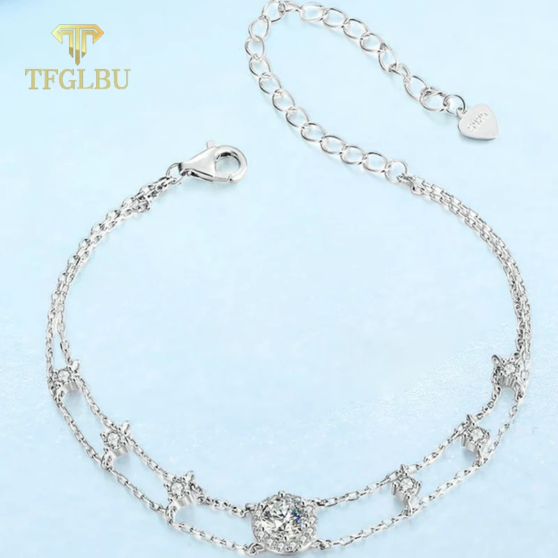 TFGLBU 0.5CT Round Cut Moissanite Bracelet for Women Certified 925 Sterling Silver Top-Quality Jewelry Gift with GRA Certificate
TFGLBU 0.5CT Round Cut Moissanite Bracelet for Women Certified 925 Sterling Silver Top-Quality Jewelry Gift with GRA Certificate