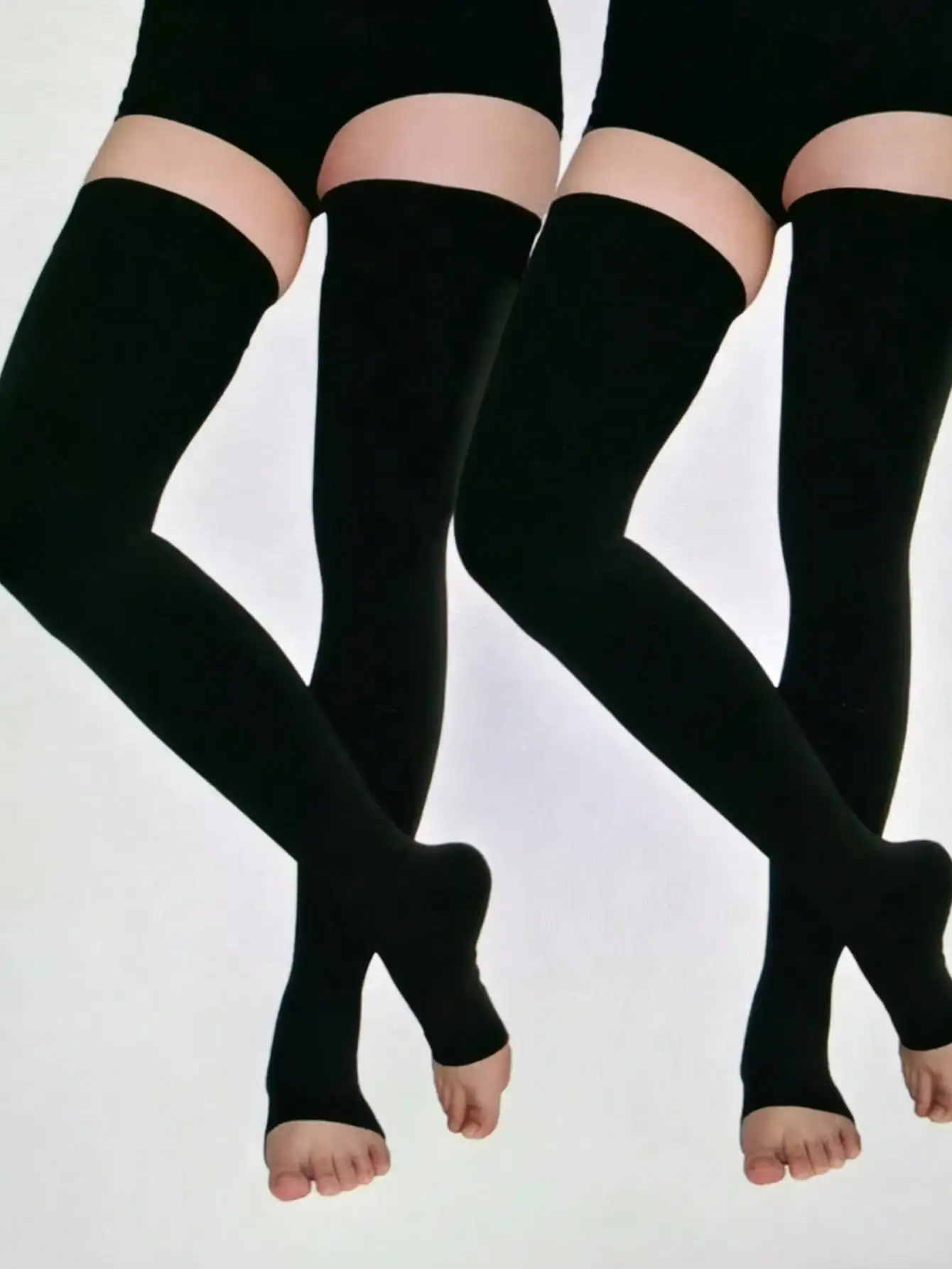 2 Pairs Unisex Thigh-High Compression Socks, Open Toe, Anti-Sprain, Anti-Varicose Veins, Black & Beige Available
2 Pairs Unisex Thigh-High Compression Socks, Open Toe, Anti-Sprain, Anti-Varicose Veins, Black & Beige Available