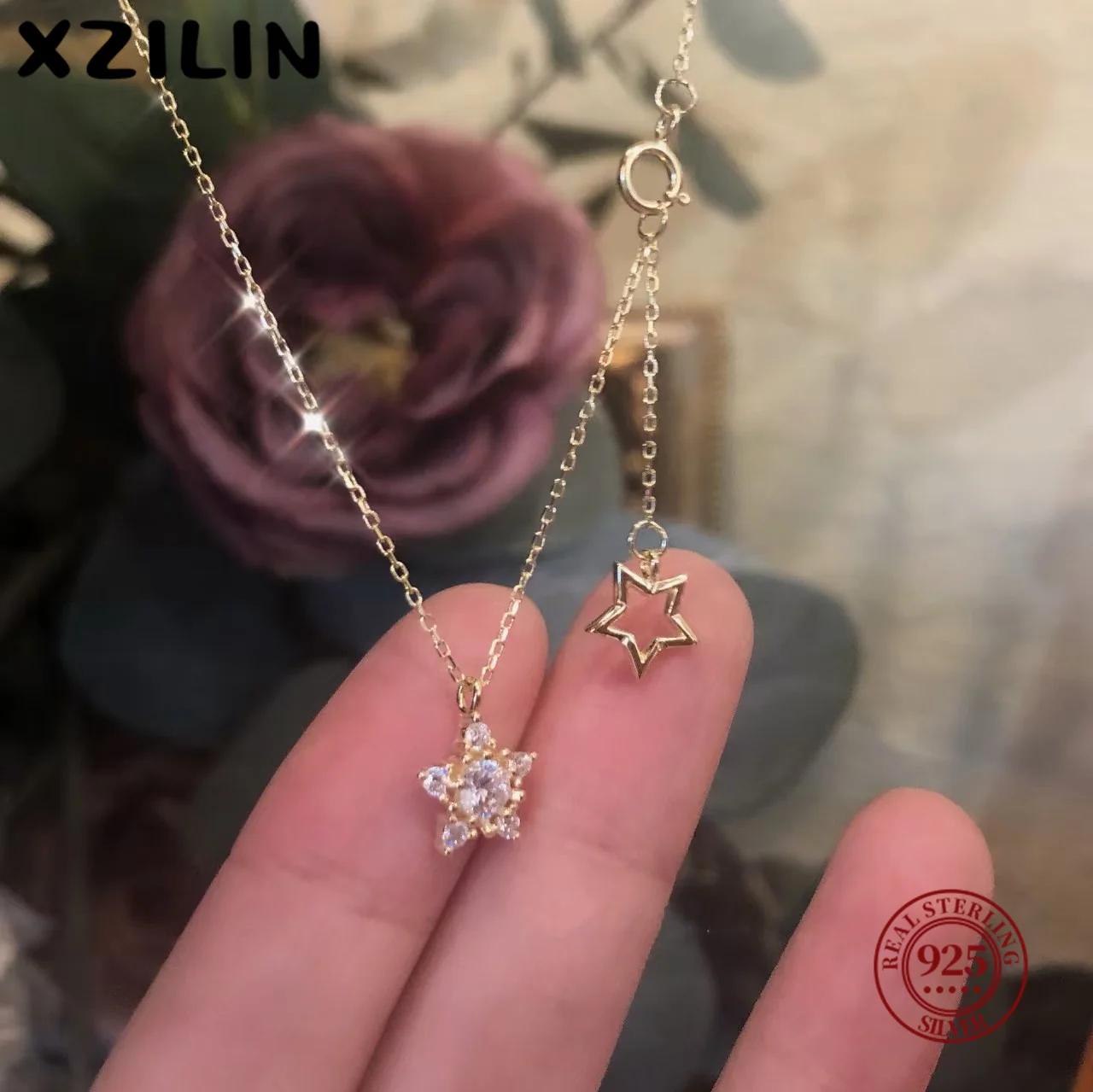 XZiLin Real 925 Sterling Silver Necklace Sweet Star Heart Pendant 18k Necklace For Women Wedding Statement Fine Jewelry
XZiLin Real 925 Sterling Silver Necklace Sweet Star Heart Pendant 18k Necklace For Women Wedding Statement Fine Jewelry