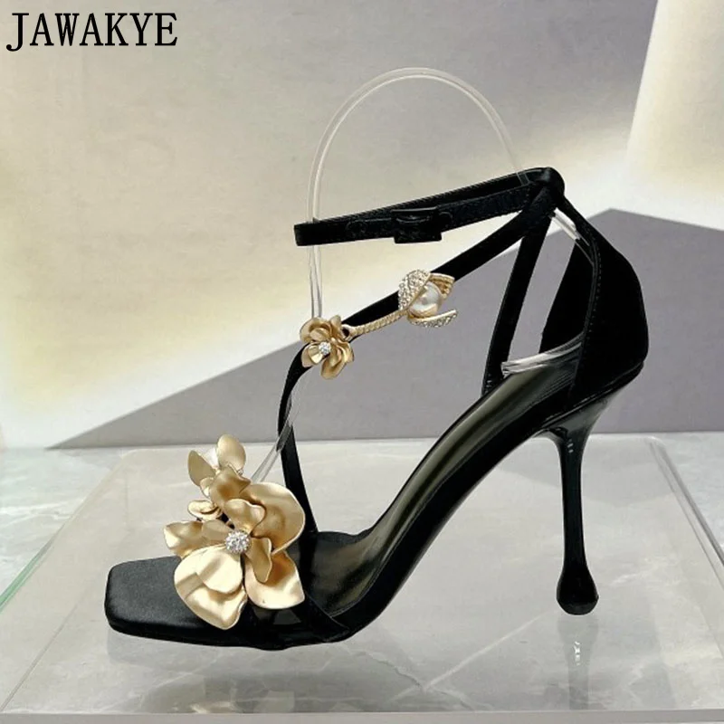 Black Satin High Heel Shoes Women Square Toe Gold Flower Decor Ankle Strap Shoes Summer Sexy Party Wedding Shoes Women Sandals
Black Satin High Heel Shoes Women Square Toe Gold Flower Decor Ankle Strap Shoes Summer Sexy Party Wedding Shoes Women Sandals