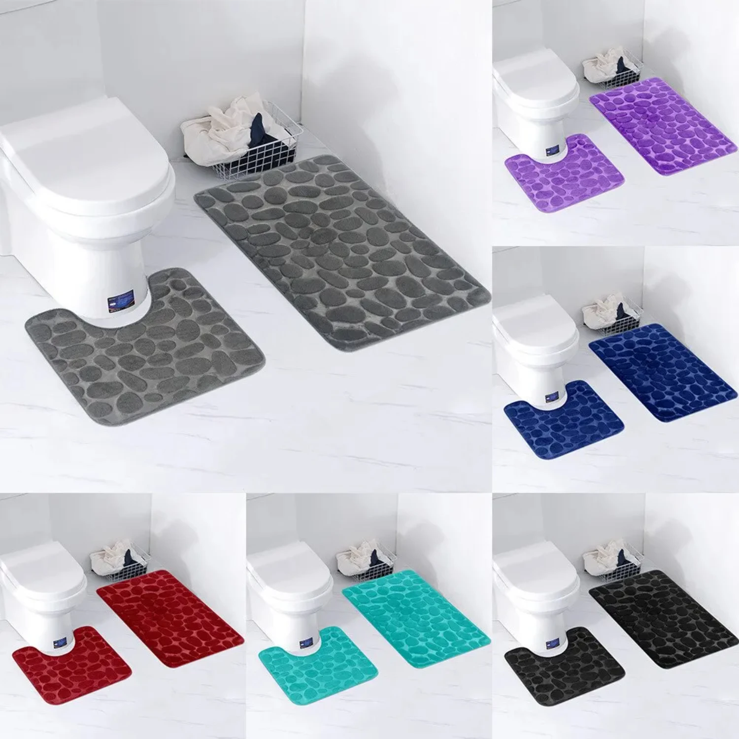Goose Egg Stone Carpet Toilet Floor Mat Set Two Piece Bathroom Non Slip Floor Mat Set
Goose Egg Stone Carpet Toilet Floor Mat Set Two Piece Bathroom Non Slip Floor Mat Set