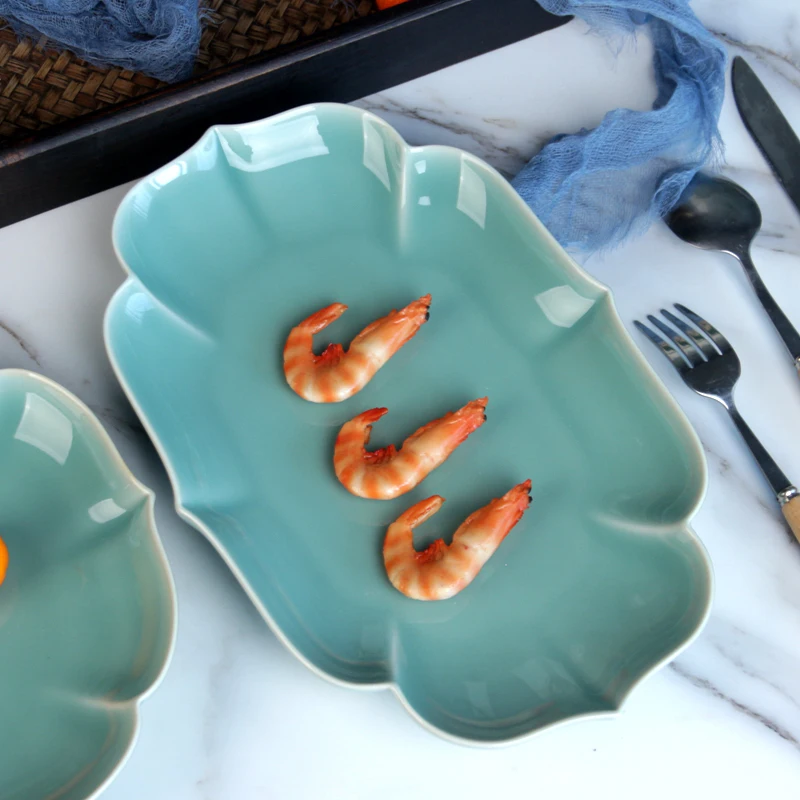 Celadon tableware soup plate chinoiserie plate home combination dish fish plate begonia flower shaped plate ceramic plate
Celadon tableware soup plate chinoiserie plate home combination dish fish plate begonia flower shaped plate ceramic plate