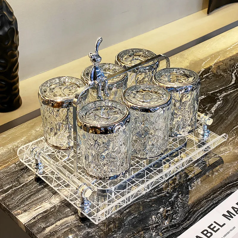 Aesthetic Glass Cup Set with Iron Shelf Heat-Resistant Drinking Glasses for Home Creative Tea Service Beverage Ware Display
Aesthetic Glass Cup Set with Iron Shelf Heat-Resistant Drinking Glasses for Home Creative Tea Service Beverage Ware Display