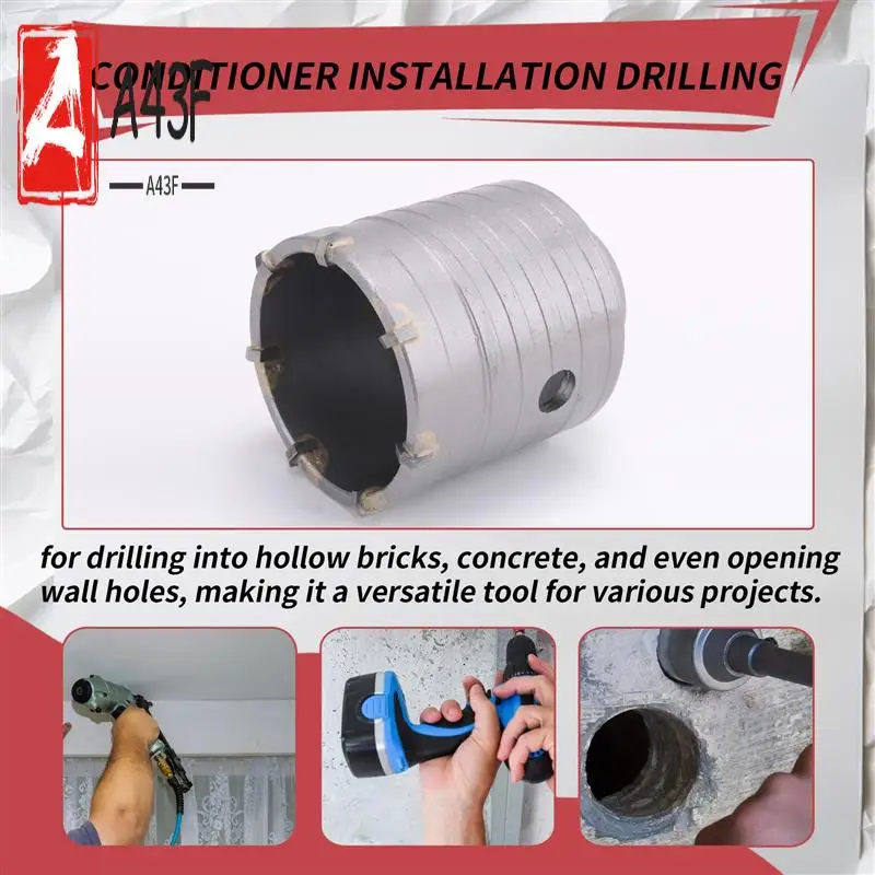 A43F-SDS Plus Electric Drill Bit Wall Hole Opener Suit Hollow Brick Wall Concrete Air Conditioning Water Pipe Hole Driller
A43F-SDS Plus Electric Drill Bit Wall Hole Opener Suit Hollow Brick Wall Concrete Air Conditioning Water Pipe Hole Driller
