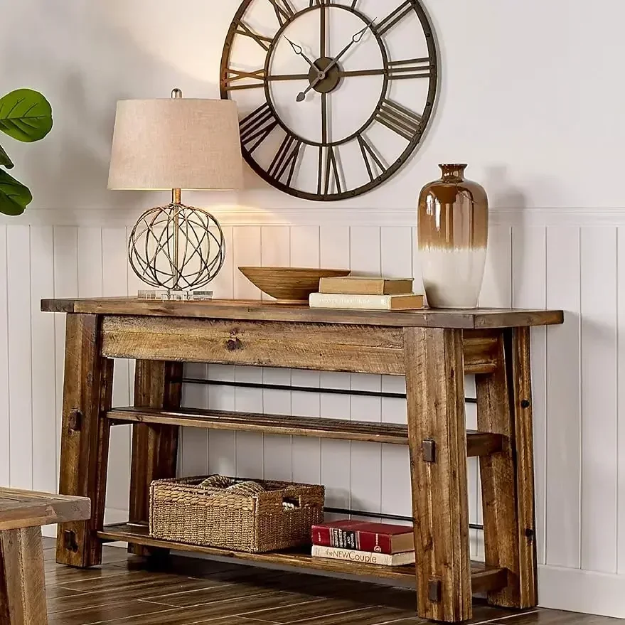 Alaterre Furniture Durango 54" L Консольный столик из промышленного дерева с двумя полками
Alaterre Furniture Durango 54" L Консольный столик из промышленного дерева с двумя полками
