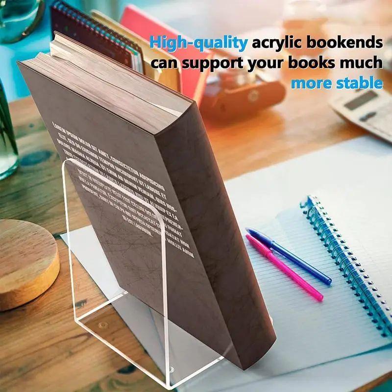 Transparent Acrylic Bookends Stand Bookshelf Desktop Decorative Storage Rack Bookend Book Holder Organizer School Stationery
Transparent Acrylic Bookends Stand Bookshelf Desktop Decorative Storage Rack Bookend Book Holder Organizer School Stationery